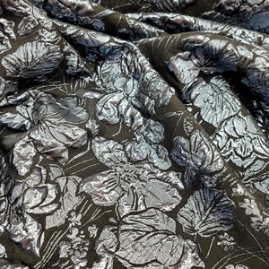 Fabric Sold by The yard Brocade Jacquard Floral Metallic Textured Choose The Color Purple Black Blue Black For Dress Upholstery Backdrop