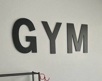 Large GYM Letters For Wall - Wooden Sign Lettering For Custom GYM Business Name Sign Decor, Gameroom, Monogram And More
