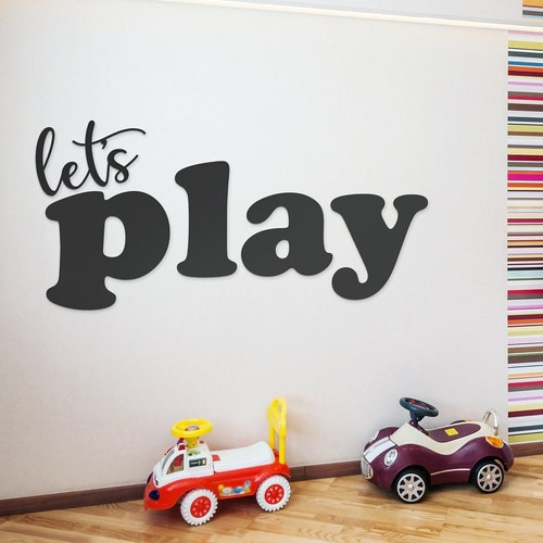 Lets Play Sign Playroom Wall Decor Play Letters for Wall Etsy