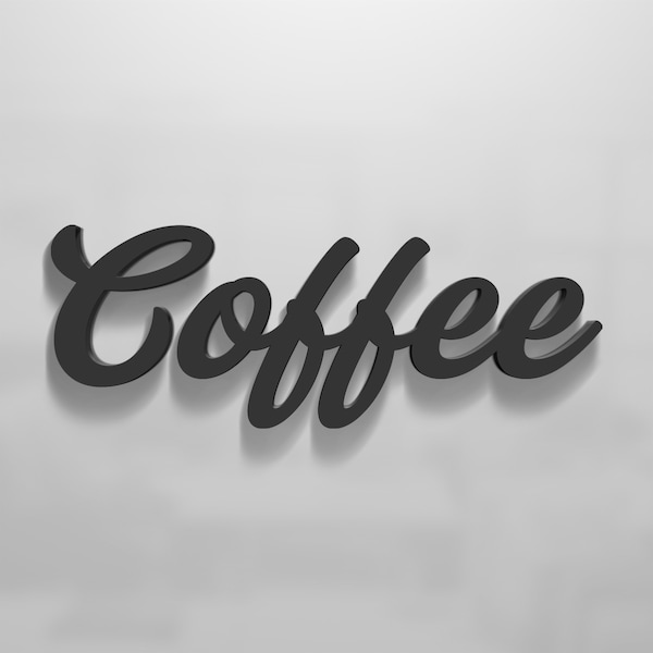 Coffee Bar Sign | Wood Coffee Sign In Script Letters | Farmhouse Kitchen Decor | Wooden Letters