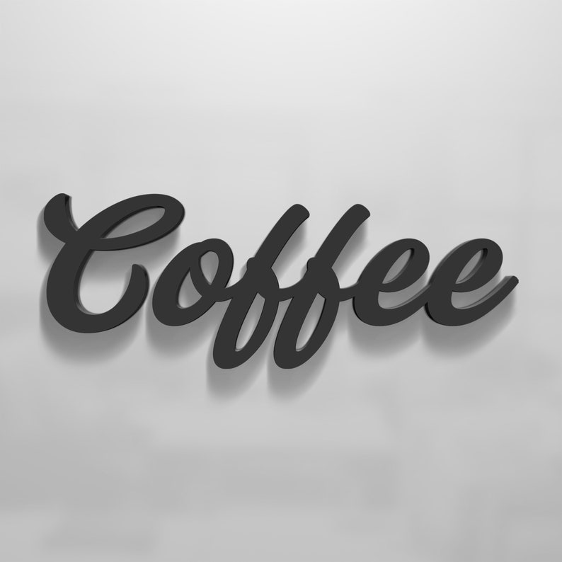 Coffee Bar Sign | Wood Coffee Sign In Script Letters | Farmhouse Kitchen Decor | Wooden Letters 