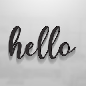 Wood Hello Sign for Wall Decor Entryway Decor | Family Room and Living Room Farmhouse Decor