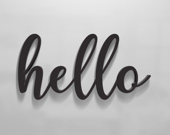 Wood Hello Sign for Wall Decor Entryway Decor | Family Room and Living Room Farmhouse Decor