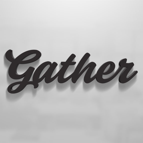 Wood Gather Sign | Script Gather Word Sign | Gather Wall Decor | Thanksgiving Decor | Fall Wall Decor | Large Gather Sign |