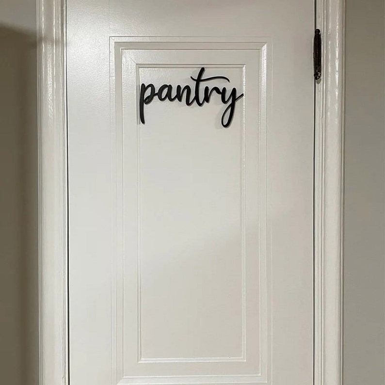 Wood Pantry Sign for Kitchen Wall Decor | Large Script Kitchen Sign | Farmhouse Decor | Home Decorations image 2