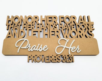 Bible Verse Wall Art - Christian Wall Art - Proverbs 31:31 Scripture Wall Decor - Mothers Day Gift