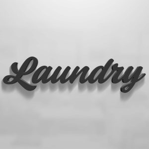 Wood Laundry Sign | Laundry Sign for Kitchen | Kitchen Wall Decor | Script Laundry Sign | Large Laundry Sign | Laundry Word Sign