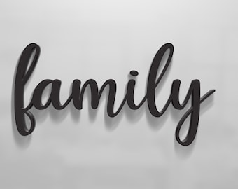 Family Wooden Sign | Large Family Wood Word Sign |Family Room and Living Room Decor | Dining Room Decor | Thanksgiving Decor