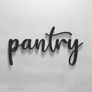 Wood Pantry Sign for Kitchen Wall Decor | Large Script Kitchen Sign | Farmhouse Decor | Home Decorations