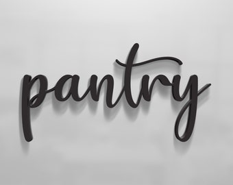 Wood Pantry Sign for Kitchen Wall Decor | Large Script Kitchen Sign | Farmhouse Decor