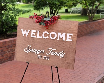 Wedding Welcome Sign | Wood Last Name Wedding Sign | Personalized Wedding Decor | Rustic Wedding Decor | Wedding and Anniversary Gifts