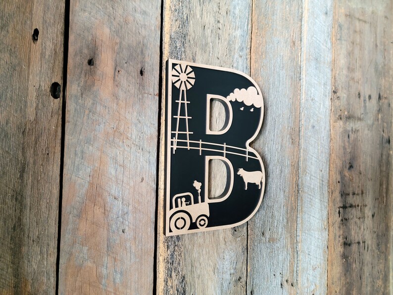Wooden Letters for Nursery Wall Decor - Farm Themed Letter - Etsy