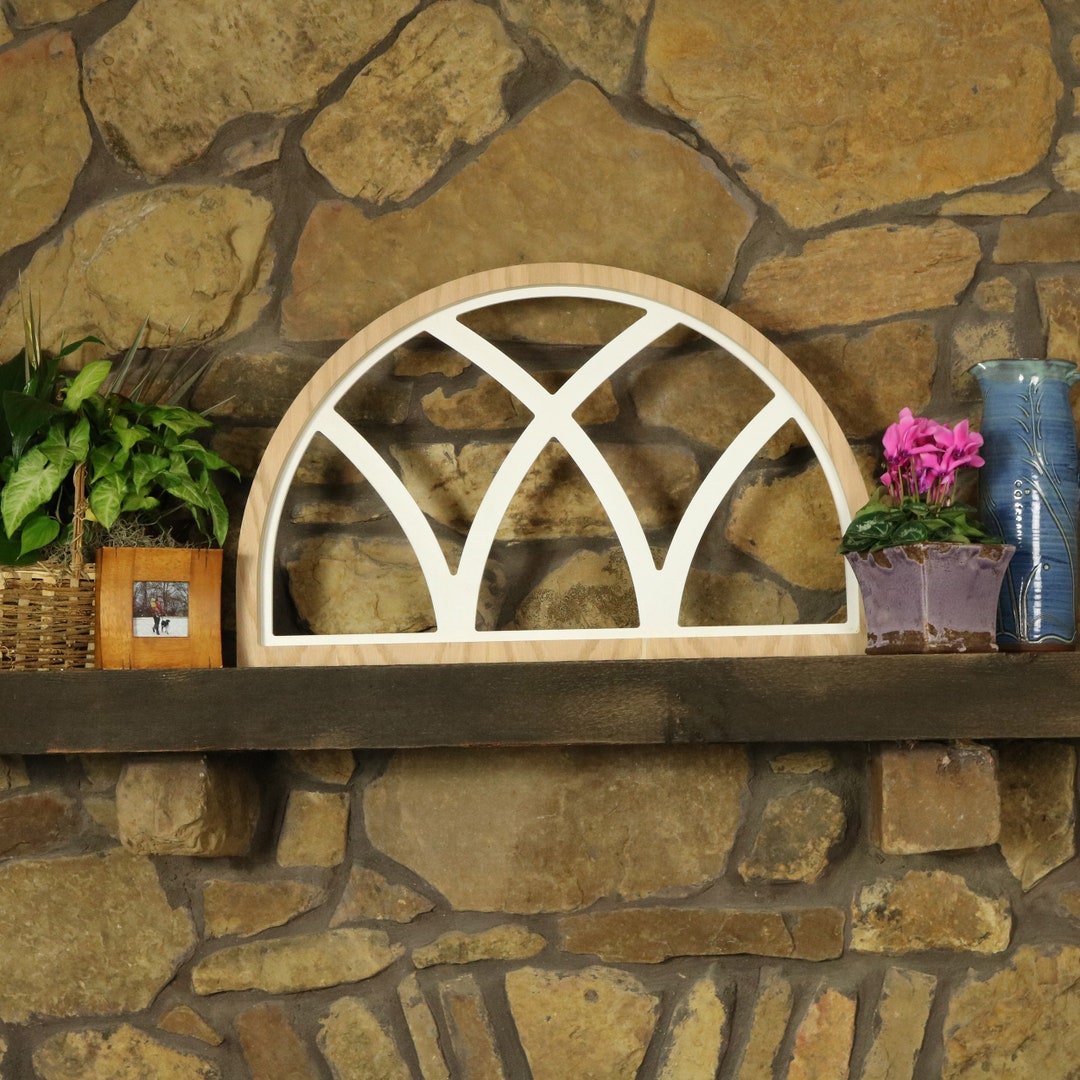 Farmhouse Wooden Window Frame Wall Decor in Distressed White ...