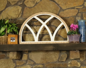 Farmhouse Wooden Window Frame Wall Decor in Distressed White - Farmhouse Decor - Mantle Decorating
