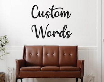 Custom Script Wooden Words | Personalized Wood Lettering | Large Wooden Letters | Custom Wall Decor