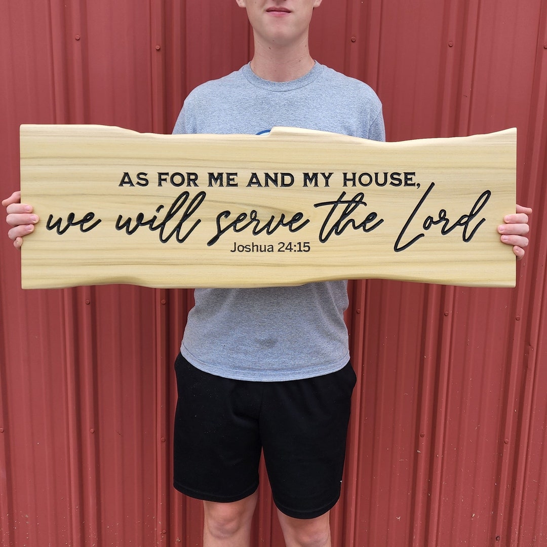 Rustic Bible Verse Wall Art Christian Wall Decor Joshua 2415 Live Edge