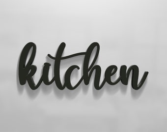 Wood Kitchen Sign for Kitchen Wall Decor | Large Script Kitchen Sign | Farmhouse Decor