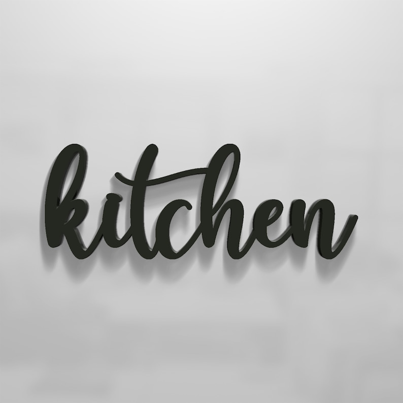 Kitchen Script Wood Kitchen Sign for Kitchen Wall Decor | Large Script Kitchen Sign ...