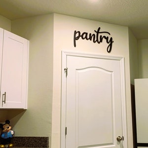 Wood Pantry Sign for Kitchen Wall Decor | Large Script Kitchen Sign | Farmhouse Decor | Home Decorations image 3