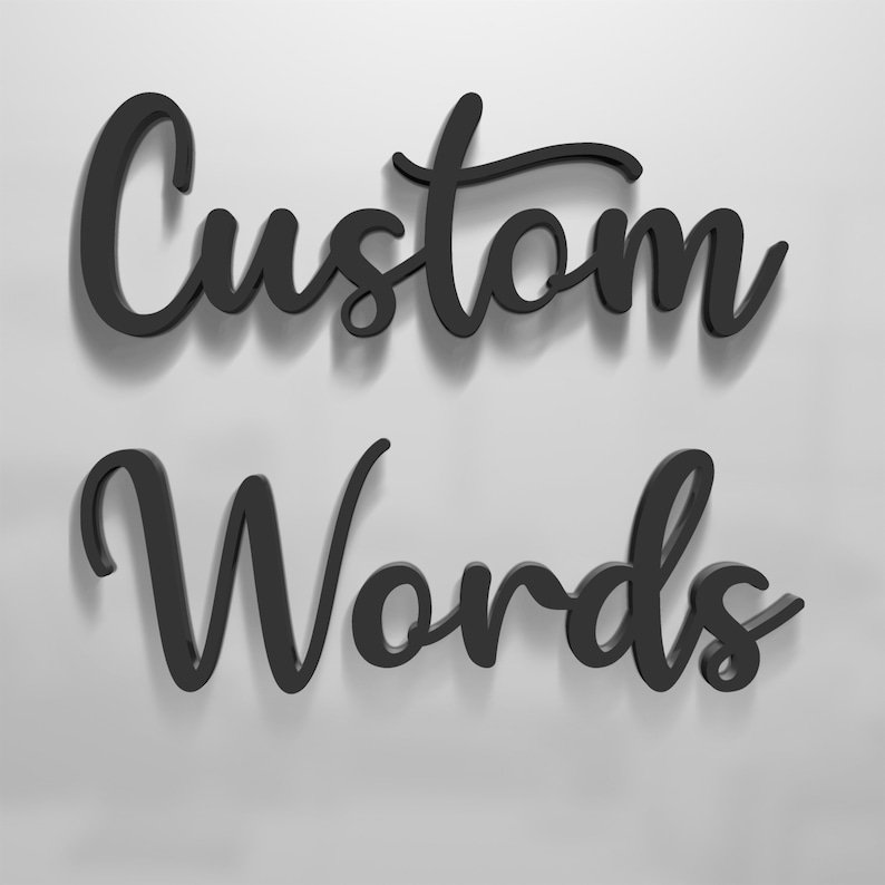 Custom Script Wooden Words | Personalized Wood Lettering | Large Wooden ...
