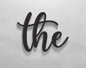 Script Letters the | Add-on For The Family Sign | Wooden Wall Letters | Word Wall Decor