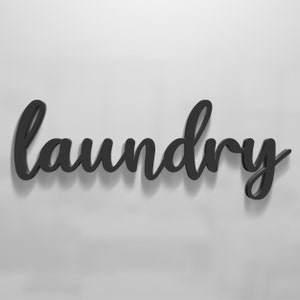 Wood Laundry Sign | Laundry Sign for Kitchen | Kitchen Wall Decor | Script Laundry Sign | Large Laundry Sign | Laundry Word Sign