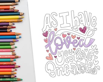 Páginas para colorear de las Escrituras con temática de amor: Biblia y Libro de Mormón (Descarga digital)