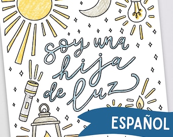 Página para colorear de Hija de Luz: Página para colorear para jóvenes cristianas (Descarga digital)