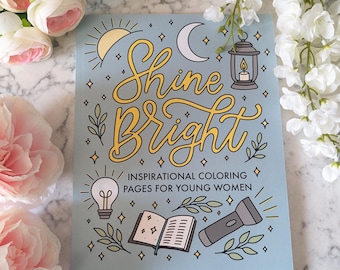Brilla intensamente / Libro para colorear de mujeres jóvenes / Cristiano / SUD / Conferencia General / Mujeres Jóvenes / Mujeres Jóvenes