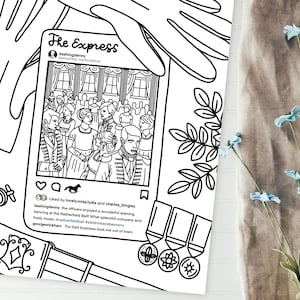 P&P Collection 3 | Pride and Prejudice Social Media Coloring Pages | Jane Austen Inspired | Caroline | Elizabeth | Jane | Darcy | Regency