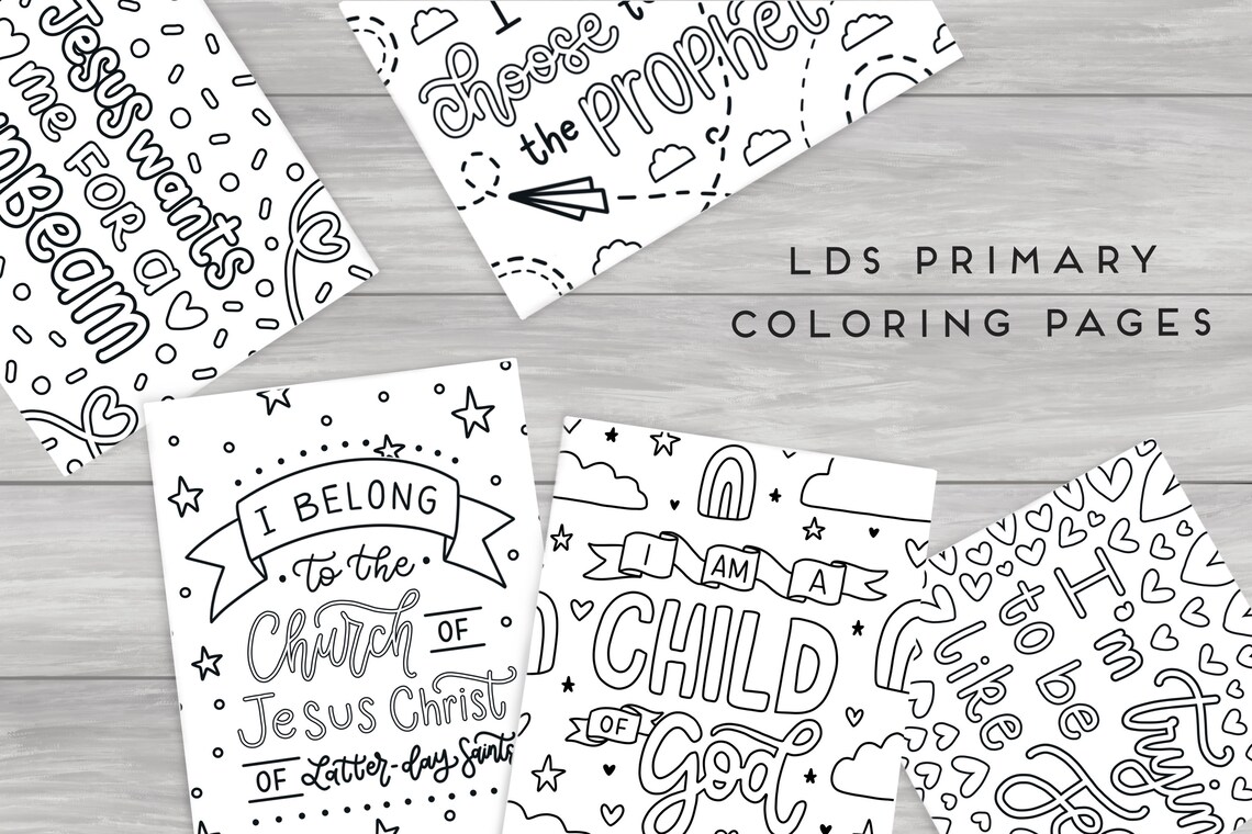 Primary Song Coloring Pages LDS Primary Printable Primary - Etsy