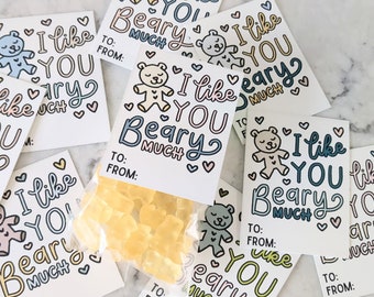 Gummy Bear Valentines | Coloring Page DIY Valentines | Children's Printable Valentines