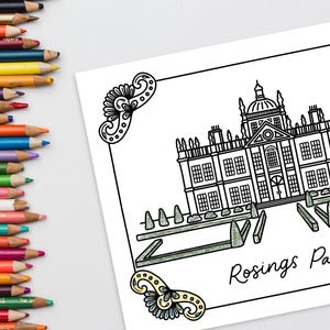Pride & Prejudice Lodgings Coloring Pages | Jane Austen Inspired | Pemberley | Longbourn | Rosings | Regency Era | Jane Austen Book Club