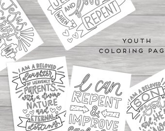 LDS Youth Coloring Pages: General Conference Activity (Digital Download)