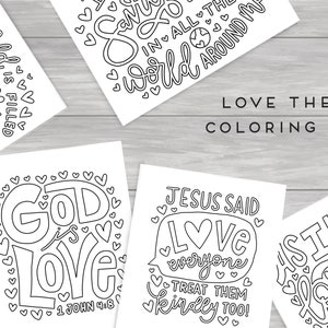 Love Themed Christian Coloring Pages LDS Primary Printable Valentines Coloring Pages General Conference Coloring BIG coloring page image 2