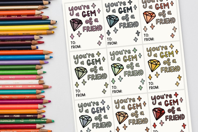 Gem Ring Pop Valentines Coloring Page DIY Valentines Children's Printable Valentines image 5