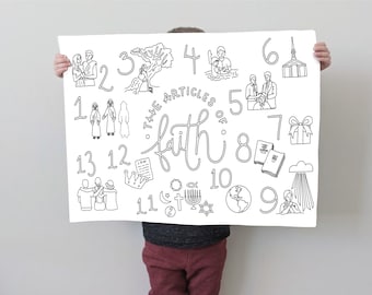 Página para colorear de los Artículos de Fe: Actividad de la Conferencia General SUD (Descarga digital)