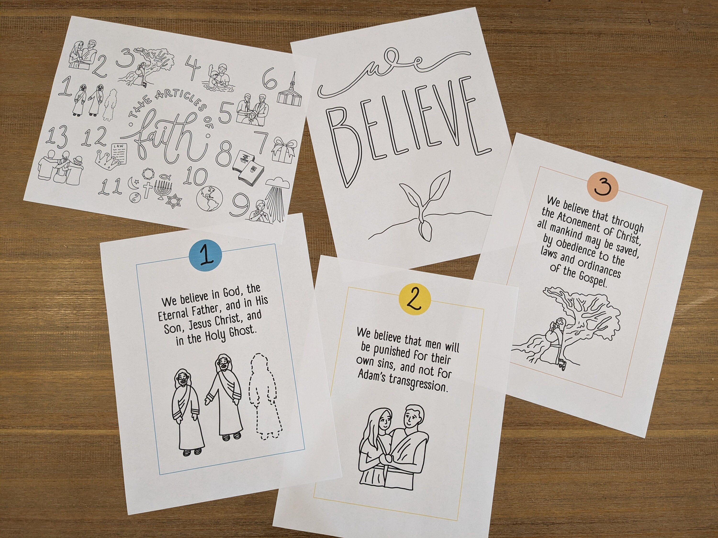 Articles of Faith Coloring Page Christian Printable BIG Coloring Page ...