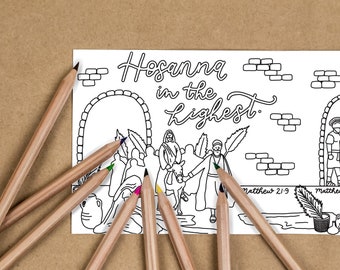 He is Risen Coloring Page Panorama | Hand-Illustrated Design | Printable DIY Easter Decor & Stationery | Christian Art | Holy Week