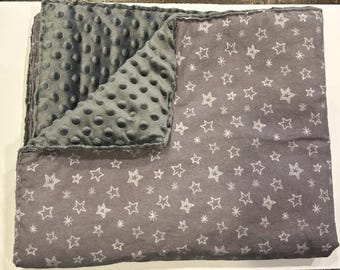 Coperta per neonati con stelle grigie