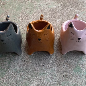 Cat planter pot