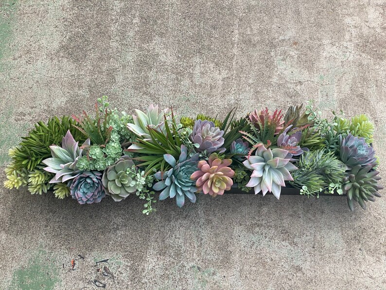 Extra Large faux succulent arrangement centerpiece in black Etsy