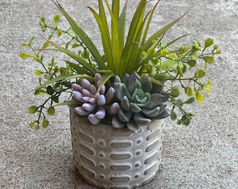 Small faux succulent arrangement, fake succulent arrangement
