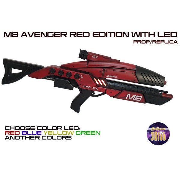 Mass Effect inspired M8 Avenger LIMITED RED EDITION in 1:1 scale - Collector's item - Cosplay Prop / Unofficial / Fan-Art / Videogame Gift