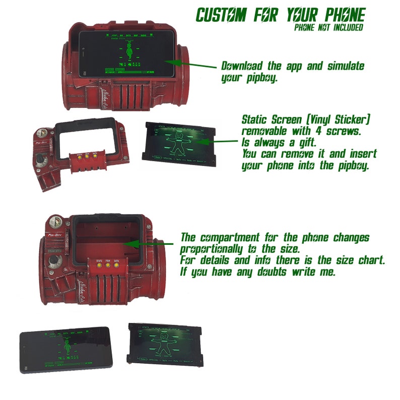 Fallout inspired PIPBOY 3000 Nuka Cola Version Prop in 1:1 scale / Cosplay Prop / Handmade / Unofficial / Fan-Art / Videogame Nerd Geek Gift image 5