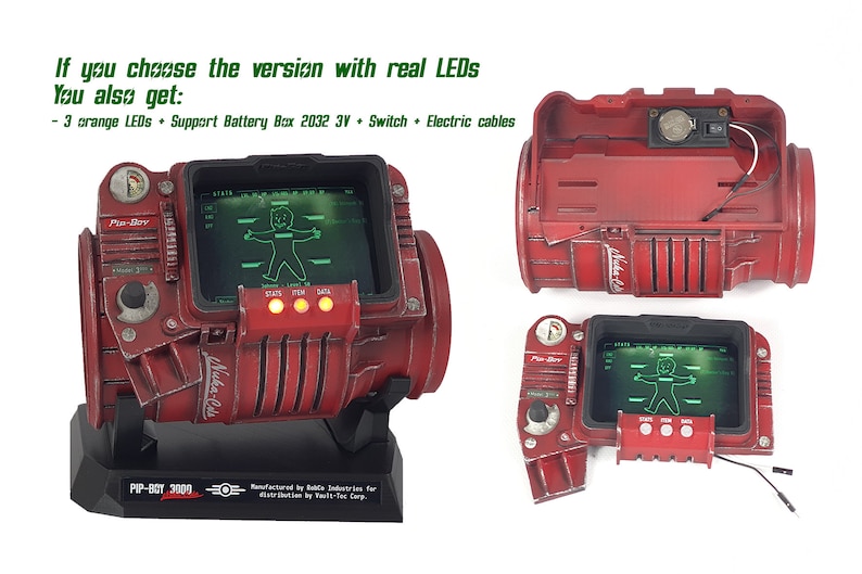 Fallout inspired PIPBOY 3000 Nuka Cola Version Prop in 1:1 scale / Cosplay Prop / Handmade / Unofficial / Fan-Art / Videogame Nerd Geek Gift image 7