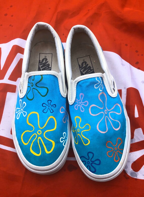 Custom Spongebob Sky Slip On Vans | Etsy