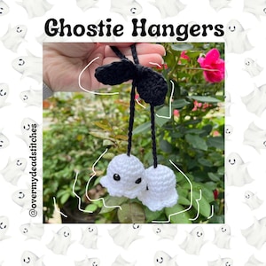 Crochet ghost car hangers