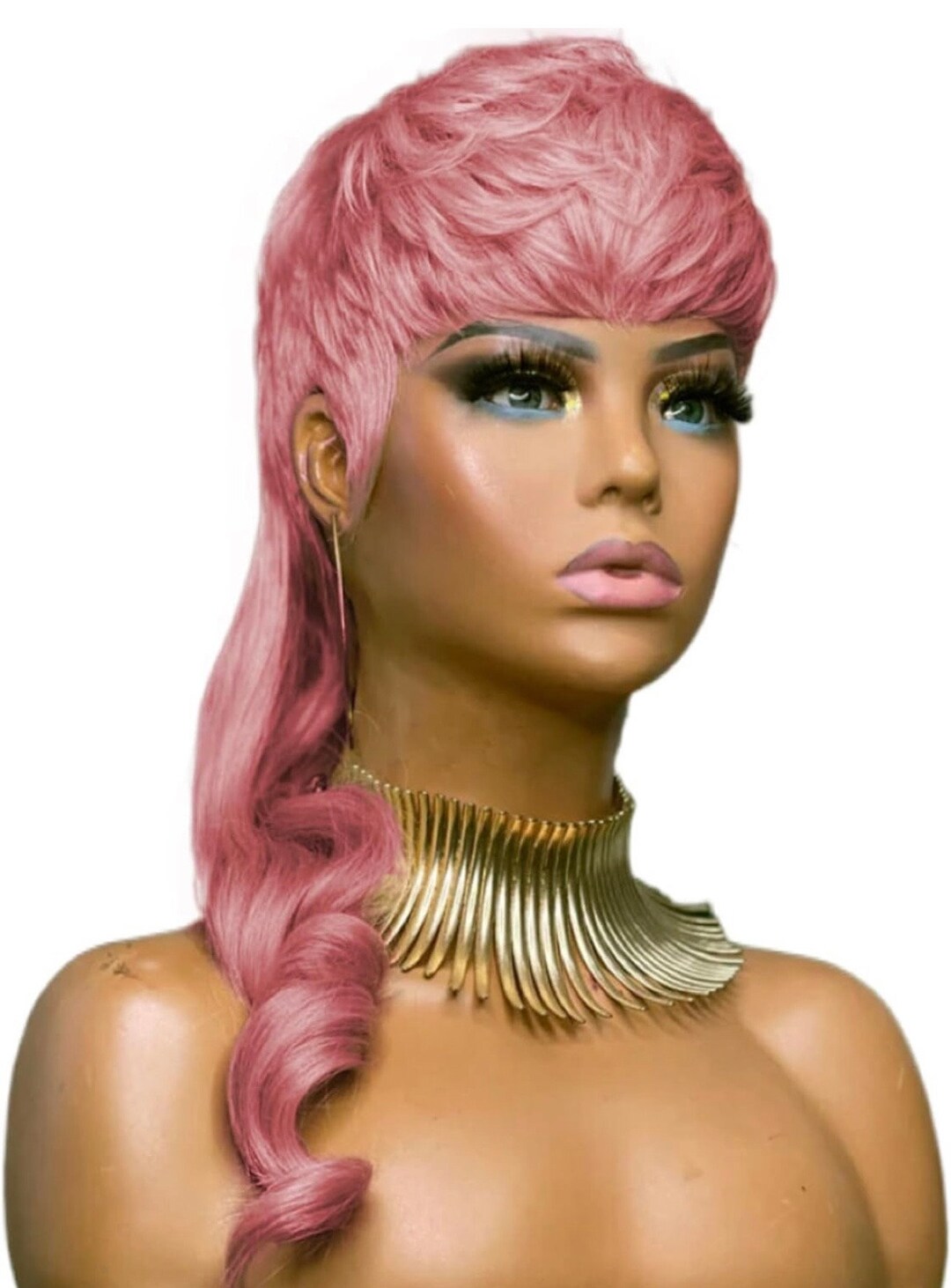 Pink Mullet Style Wig Etsy