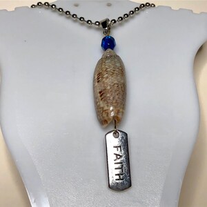 Seashell necklace natural lettered olive shell